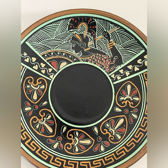 Vintage Black Miniature Greek Mythology Ceramic Collectible Plate Made in Greece - Picture 13 of 14